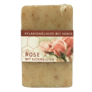 Rosen Honigseife mit Rosenblüten